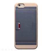 【iPhone6 ケース】D6 Italian Minerva Box Leather Card Pocket Bar (グレー)