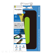 【iPhone6s Plus/6 Plus ケース】カードポケット＆背面バンドシリコンケース (ブラック)