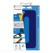 【iPhone6s Plus/6 Plus ケース】カードポケット＆背面バンドシリコンケース (ブルー)