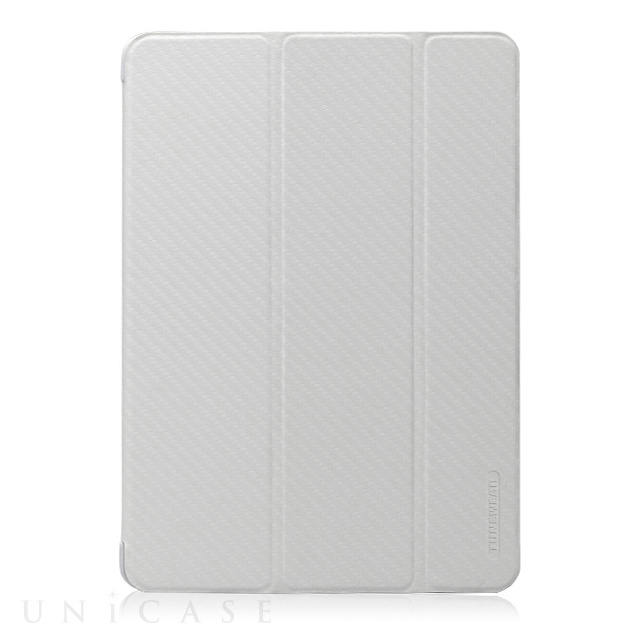 【iPad Air2 ケース】CarbonLook SHELL with Front cover (カーボンホワイト)