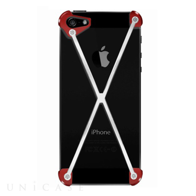 【iPhoneSE(第1世代)/5s/5 ケース】RADIUS case (Red＆Polished X)