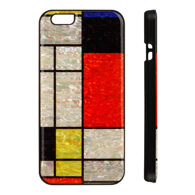 【iPhone6s/6 ケース】天然貝ケース (Mondrian/ブラックフレーム)サブ画像
