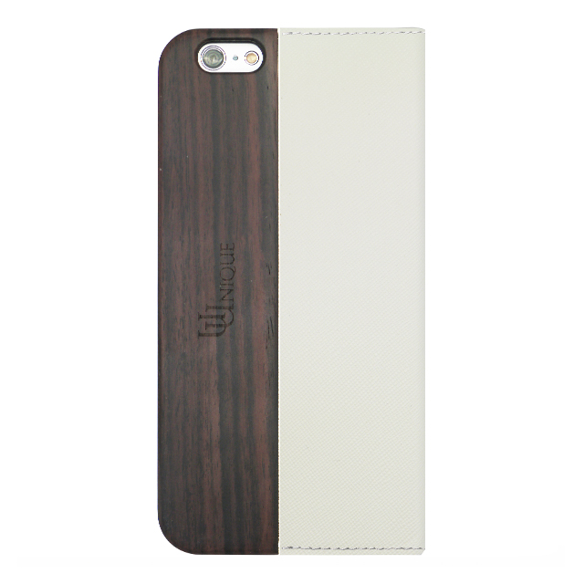 【iPhone6s/6 ケース】Wooden Case with Saffiano Texture White/Brownサブ画像