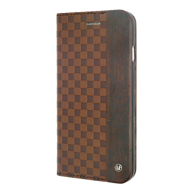 【iPhone6s/6 ケース】Wooden Case with Checker Emboss Brownサブ画像