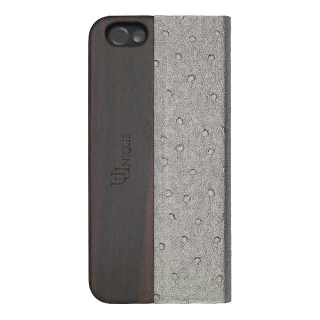 【iPhone6s/6 ケース】Wooden Case with Ostrich design Silverサブ画像