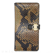 【iPhone6s/6 ケース】Luxe Exotic Slider Leather Wallet Snake (Tan)