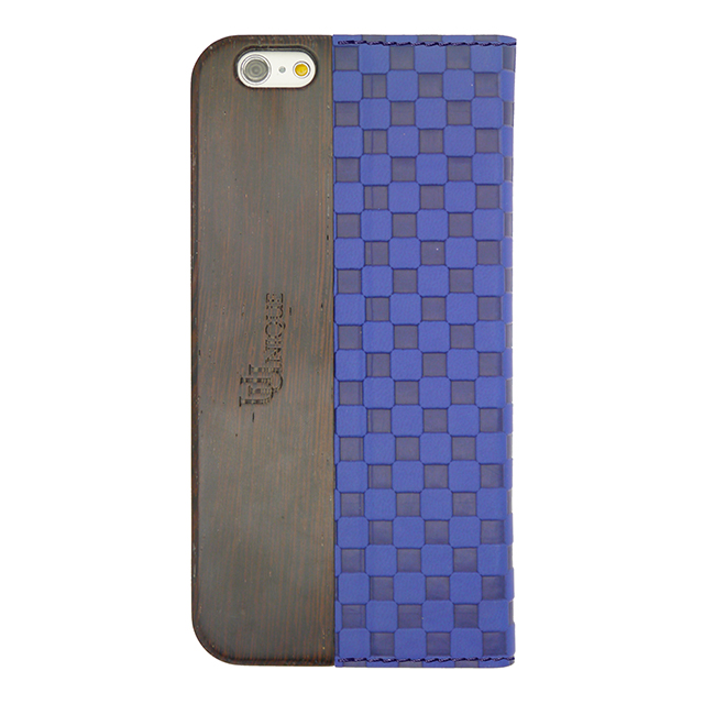 【iPhone6s Plus/6 Plus ケース】Wooden Case with Checker Emboss Blueサブ画像