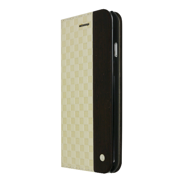 【iPhone6s Plus/6 Plus ケース】Wooden Case with Checker Emboss Cremeサブ画像