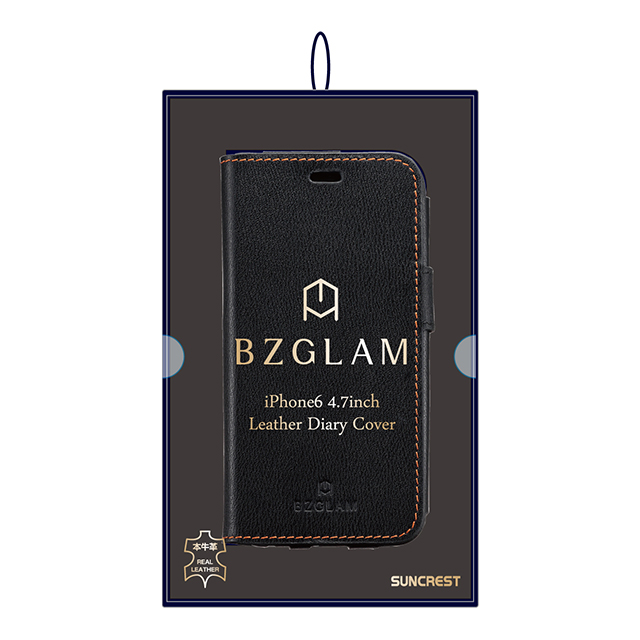 【iPhone6s/6 ケース】BZGLAM レザーダイヤリーカバー ブラックサブ画像