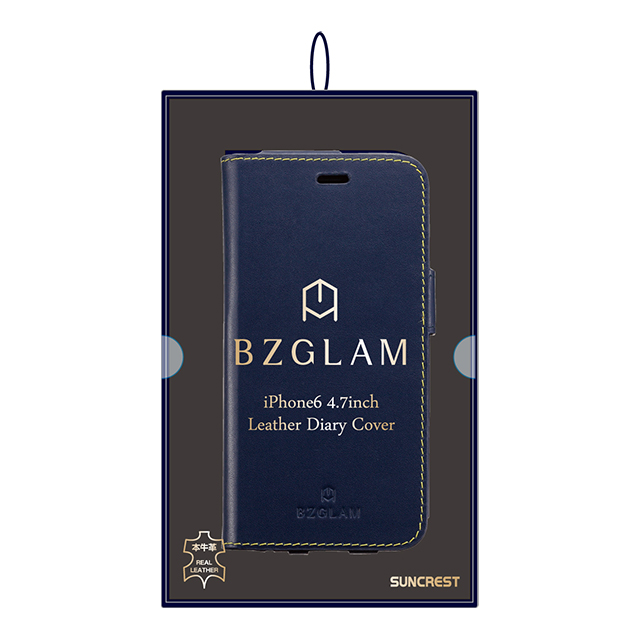 【iPhone6s/6 ケース】BZGLAM レザーダイヤリーカバー ネイビーgoods_nameサブ画像