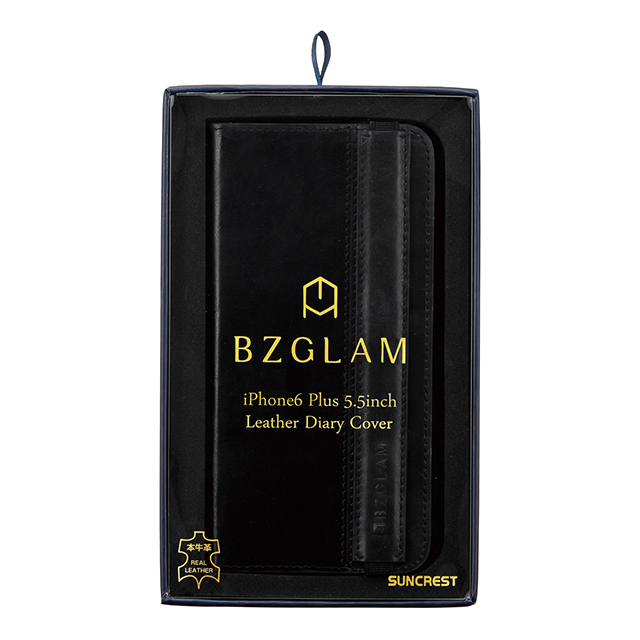 【iPhone6s Plus/6 Plus ケース】BZGLAM レザーダイヤリーカバー ブラックサブ画像