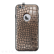 【iPhone6 ケース】TWINKLE-i6 NATURAL LEATHER CROCO SKIN (ゴールドブラック)