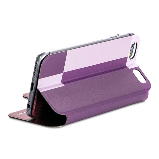 【iPhone6s/6 ケース】Dual Face Flip Case SYKES MIX Purple Checker/Metallic Redgoods_nameサブ画像