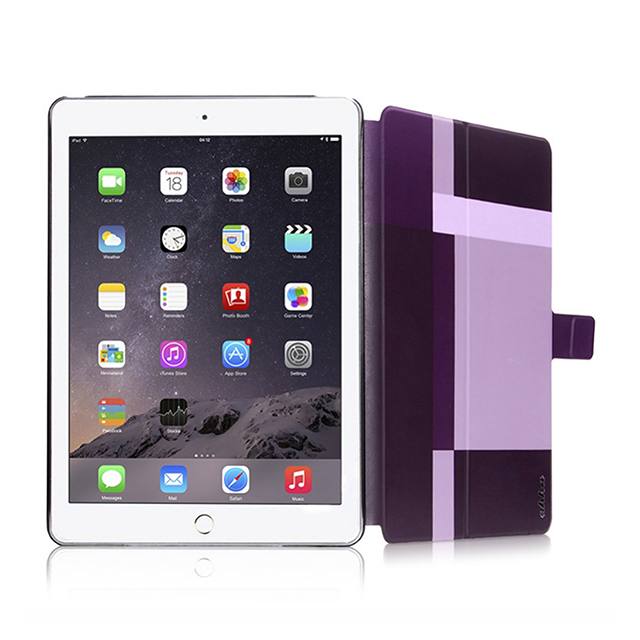 【iPad Air2 ケース】Dual Face Flip Case SYKES MIX Purple Checker/Metallic Redgoods_nameサブ画像