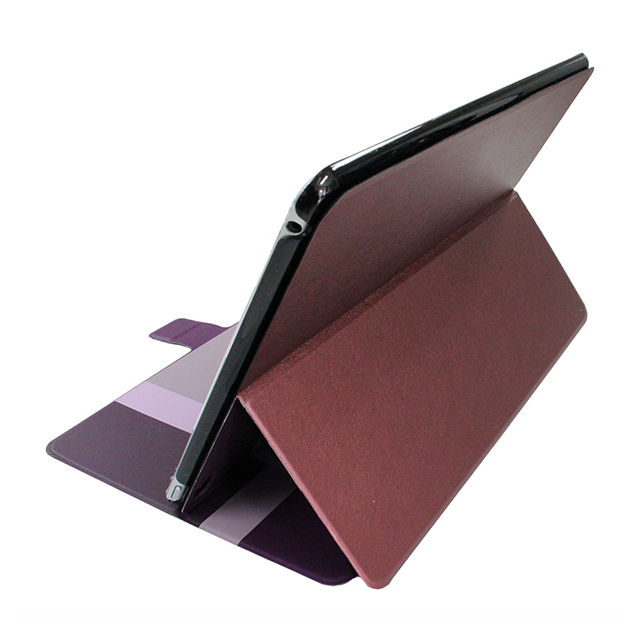【iPad Air2 ケース】Dual Face Flip Case SYKES MIX Purple Checker/Metallic Redgoods_nameサブ画像