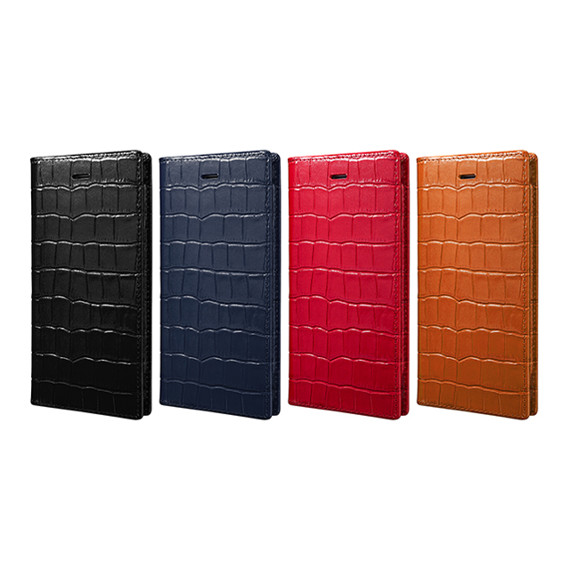 【iPhone6s/6 ケース】Croco Patterned Full Leather Case (Navy)サブ画像