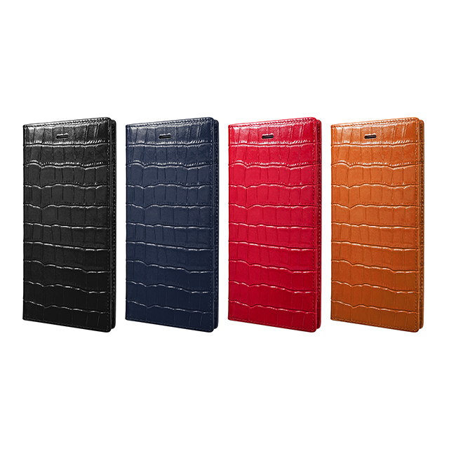 【iPhone6s Plus/6 Plus ケース】Croco Patterned Full Leather Case (Navy)サブ画像