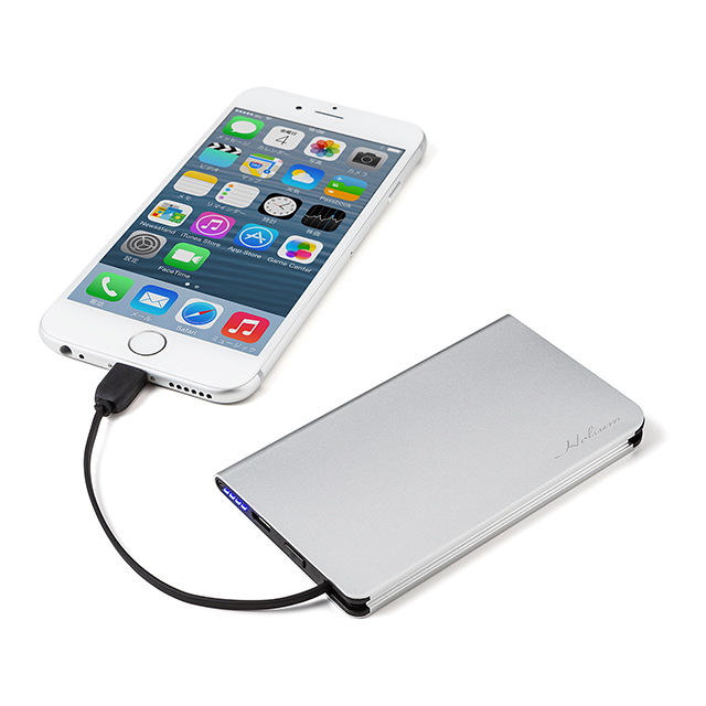 Super Thin Mobile Battery with Lightning Cable Redサブ画像
