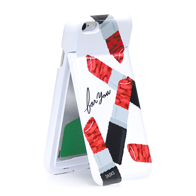 【iPhone6s/6 ケース】鏡付き4WAY デザインケース / ギンガムチェック＆リボンサブ画像