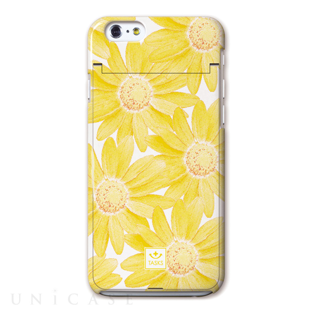 【iPhone6s/6 ケース】鏡付き4WAY デザインケース / 大きなお花 イエロー