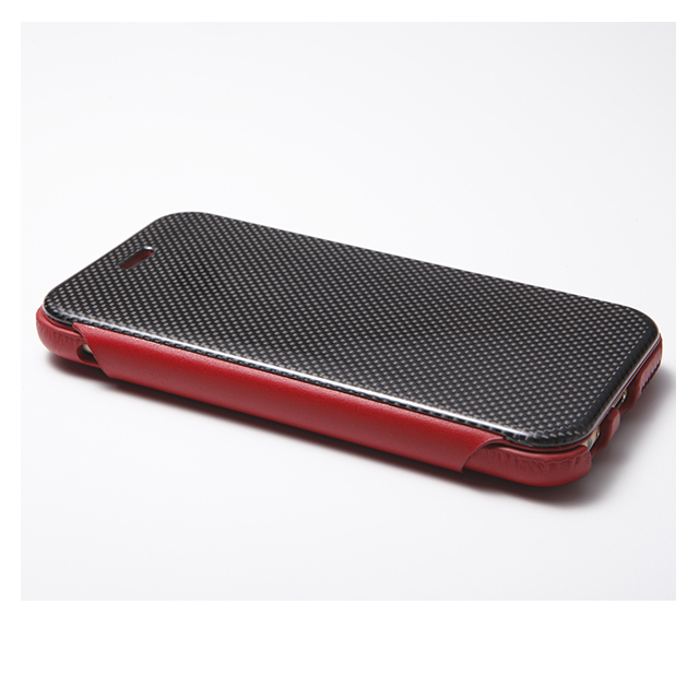 【iPhone6s/6 ケース】Carbon Fiber ＆ Leather Case Redサブ画像