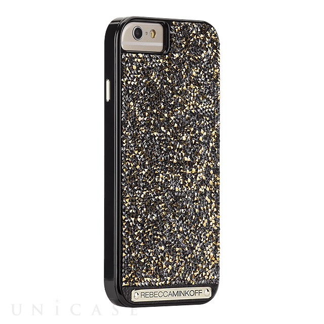 【iPhone6s/6 ケース】REBECCAMINKOFF Gold Brilliance Black Gloss/Gold Crystals