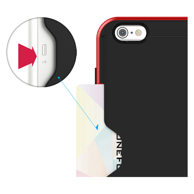 【iPhone6 Plus ケース】LINE カード収納機能付きケース (ローズレッド)サブ画像