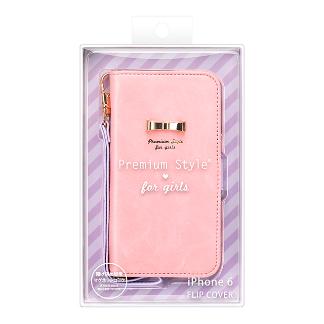 【iPhone6s/6 ケース】フリップカバー パステルリボン (ピンク)サブ画像