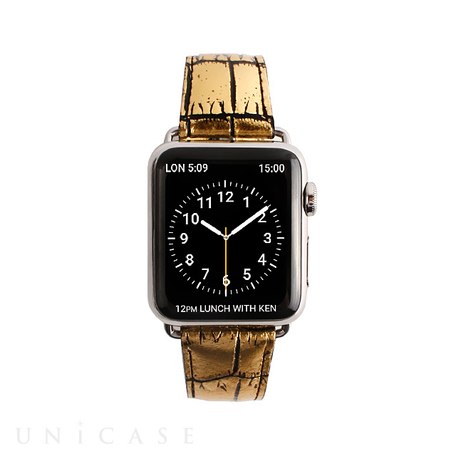 【Apple Watch バンド 44/42mm】クロコシリーズ (Gold Croco) for Apple Watch Series4/2/1