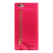 【iPhone6s/6 ケース】Saffiano Zipper Case (ホットピンク)
