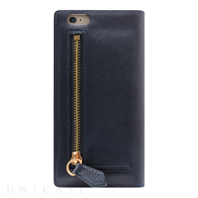 【iPhone6s/6 ケース】Saffiano Zipper Case (ネイビー)