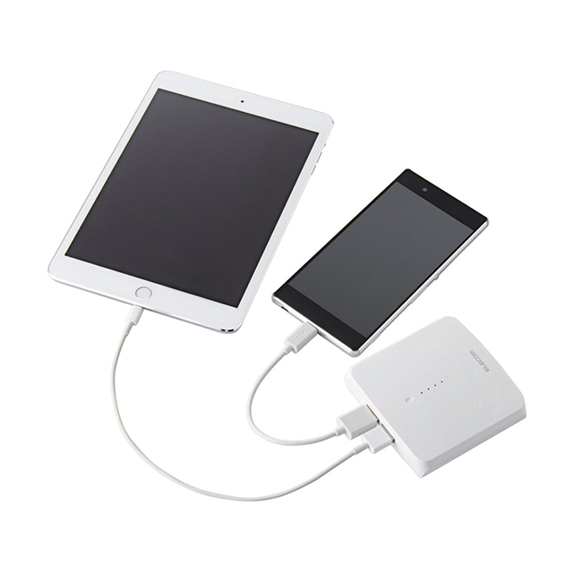 おまかせ充電 タブレット・スマートフォン用モバイルバッテリー/10400mAh (ホワイト)サブ画像