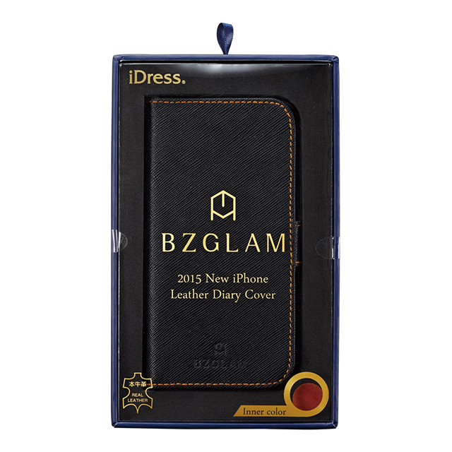 【iPhone6s/6 ケース】BZGLAM レザーダイヤリーカバー (ブラックオレンジ)サブ画像