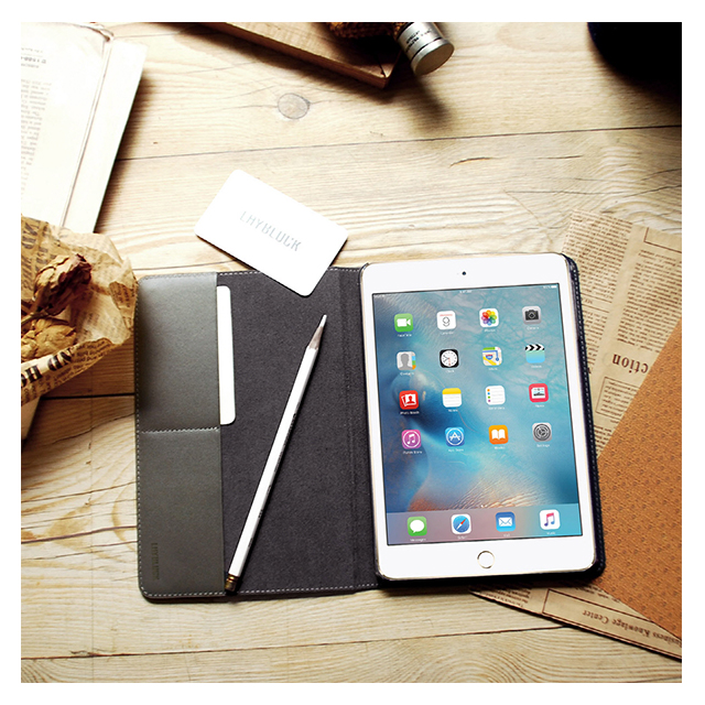 【iPad mini4 ケース】Saffiano Flip Case (シックブラック)サブ画像