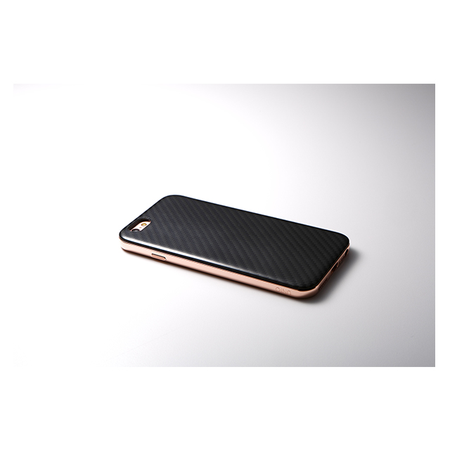 【iPhone6s/6 ケース】Hybrid Case UNIO (Kevler Black + アルミローズゴールド)サブ画像
