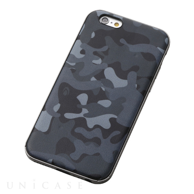 【iPhone6s/6 ケース】Hybrid Case UNIO (Camouflage ミッドナイト+アルミブラック)