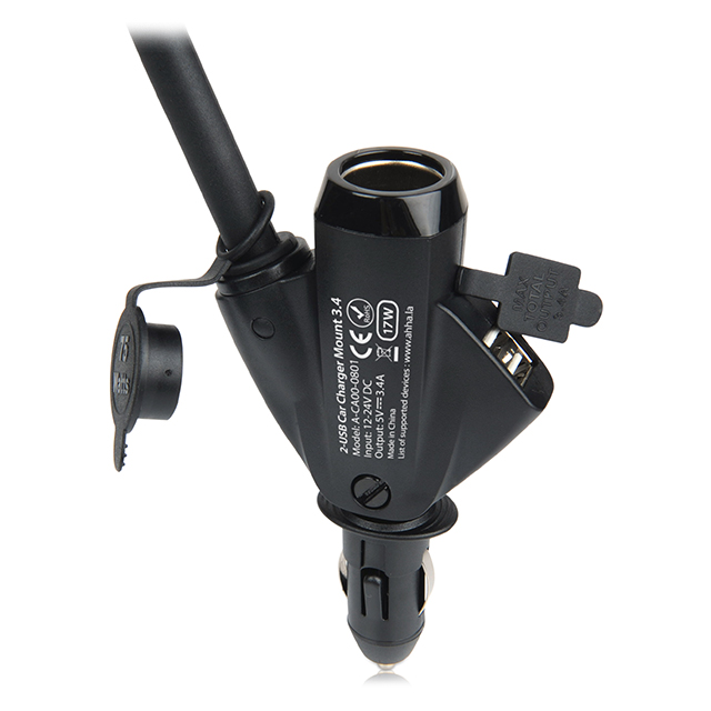 【カーチャージャー＆スタンド】2-USB Car Charger Mount 3.4 POWER HOLDER Casino (Black/Casino Black)サブ画像