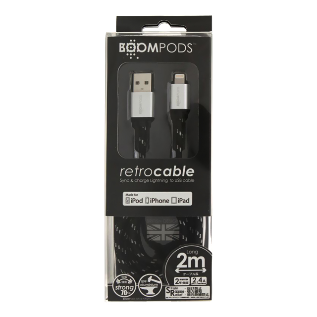Retro Cables for Lightining 2.0m (Black)サブ画像