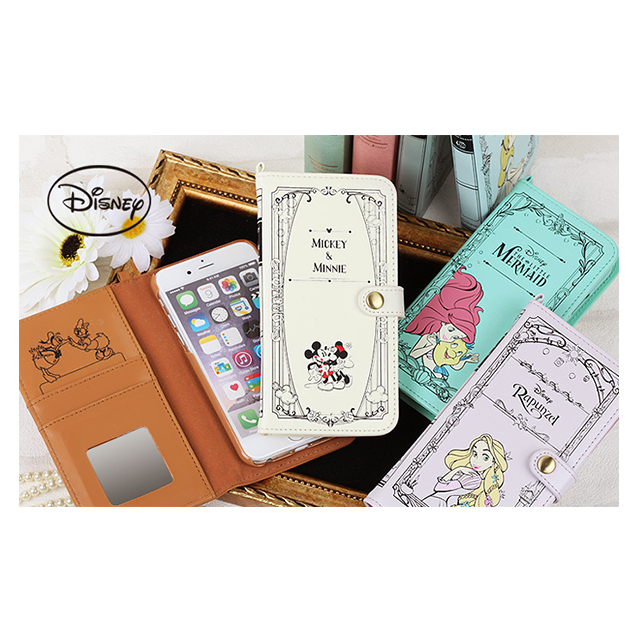 【iPhone6s/6 ケース】ディズニーキャラクター/Old Book Case (ミッキー＆ミニー/ブラウン)サブ画像