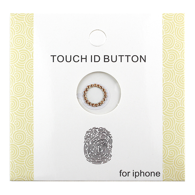 指紋認証対応Touch ID用ホームボタン保護シール キラキラ ラインストーンつき(レッドゴールド/ホワイト)サブ画像