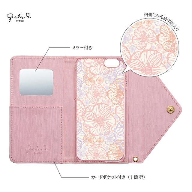【iPhone6s/6 ケース】Girlsi 三つ折ダイアリーカバー (ピンク)サブ画像