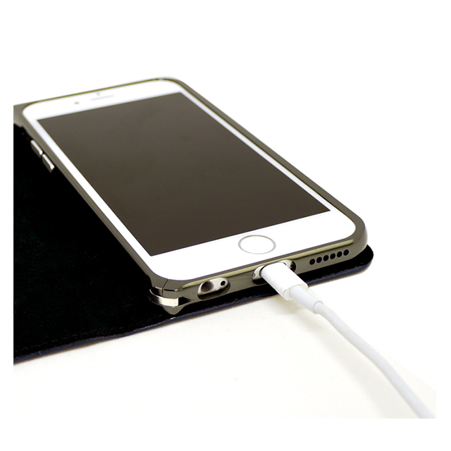 【iPhone6s/6 ケース】Cuoio オイルレザーケース (紺×ゴールド)サブ画像
