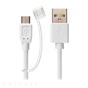 micro USBコネクタ USBタフケーブル (1.0m/ホワ...