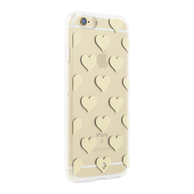【iPhone6s/6 ケース】Flexible Hardshell (Hearts Gold Foil/Clear)サブ画像