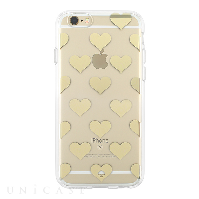 【iPhone6s/6 ケース】Flexible Hardshell (Hearts Gold Foil/Clear)