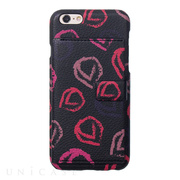 【iPhone6s/6 ケース】Crayon Back cover (Black+Pink)