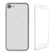 【iPhone7 ケース】AegisPro フルガード立体ガラス+TPUケース (クリア+ホワイト)