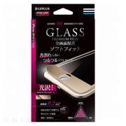 【iPhone7 フィルム】ガラスフィルム「GLASS PREMIUM FILM」 全画面保護 ソフトフィット (つやありフレーム/ゴールド) 0.2mm