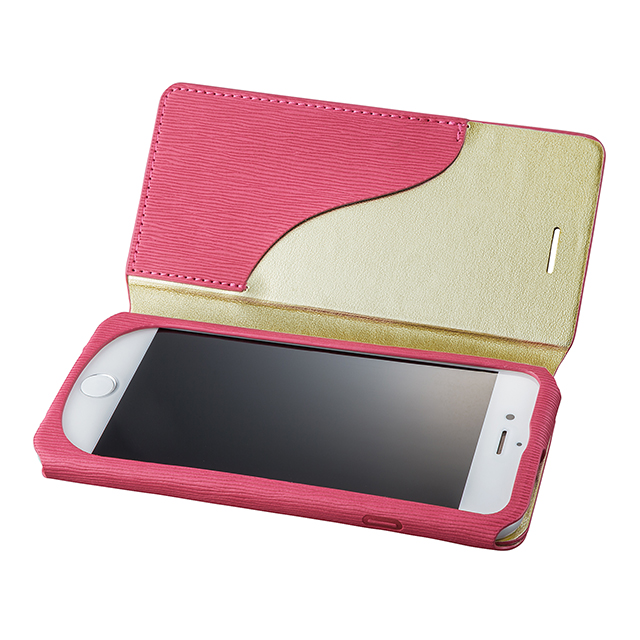 【iPhone8/7 ケース】Flap Leather Case ”Colo” (Pink)サブ画像