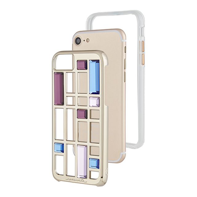 【iPhoneSE(第3/2世代)/8/7/6s/6 ケース】Caged Crystal Case (Gold)サブ画像